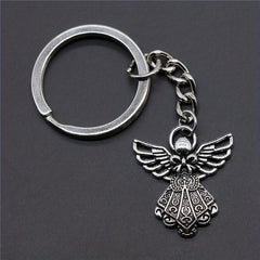 3pcs Retro Angel Keychain Hollow Pendant For Men