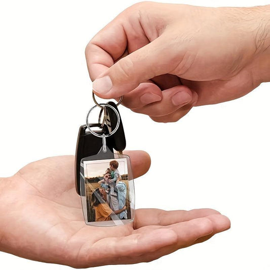 10 Pcs Acrylic Photo Frame Key Chains DIY Picture Holder Bag Accessory