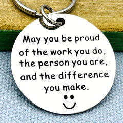 Coworker Leaving Employee Thank You Keychain