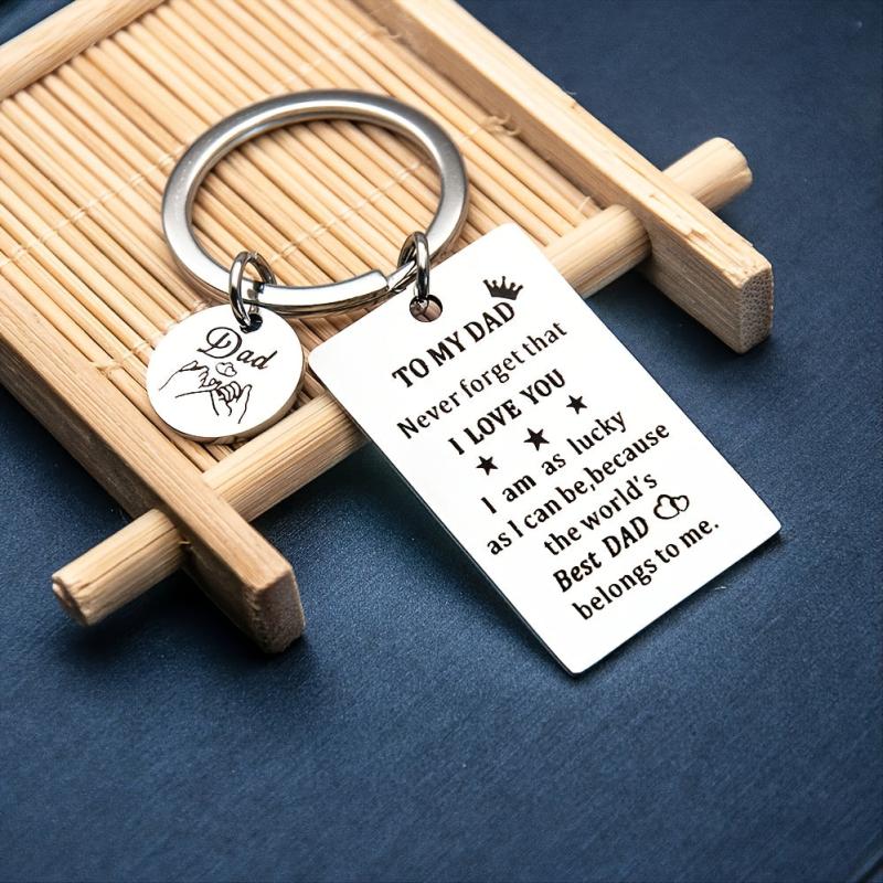 Classic Metal 'To My Dad Never Forget' Keychain Car Decoration