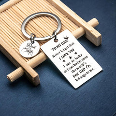 Classic Metal 'To My Dad Never Forget' Keychain Car Decoration