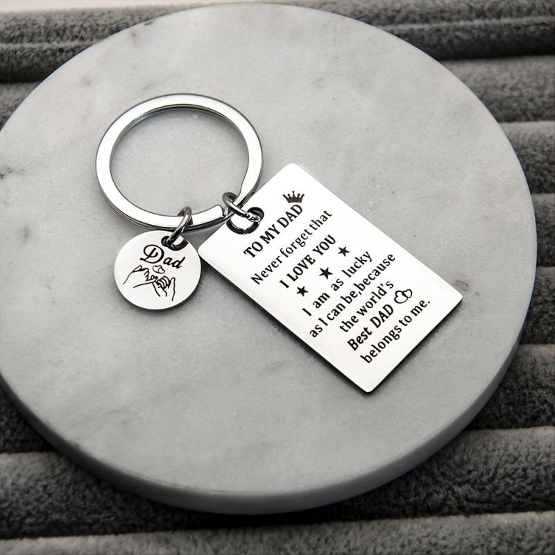 Classic Metal 'To My Dad Never Forget' Keychain Car Decoration