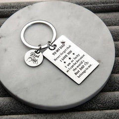 Classic Metal 'To My Dad Never Forget' Keychain Car Decoration