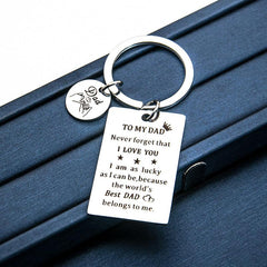 Classic Metal 'To My Dad Never Forget' Keychain Car Decoration