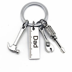 Stainless Steel Dad's Tools Keychain Hammer Screwdriver Wrench Gift