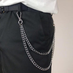 Metal Punk Rock Layered Chain Keychains For Men Women