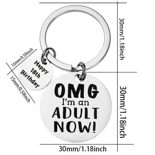 DIY Jewelry Accessories 18th Birthday Gift Adult Stainless Steel Keychain