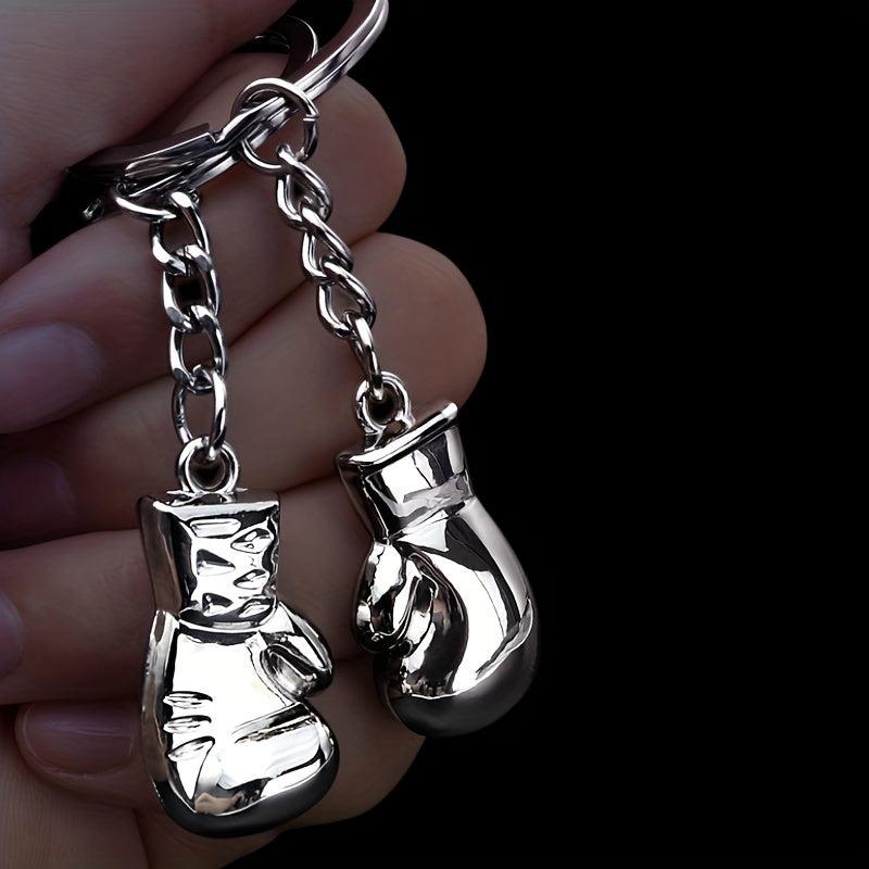 1pc Alloy Boxing Gloves Keychain For Men Gift Ornament
