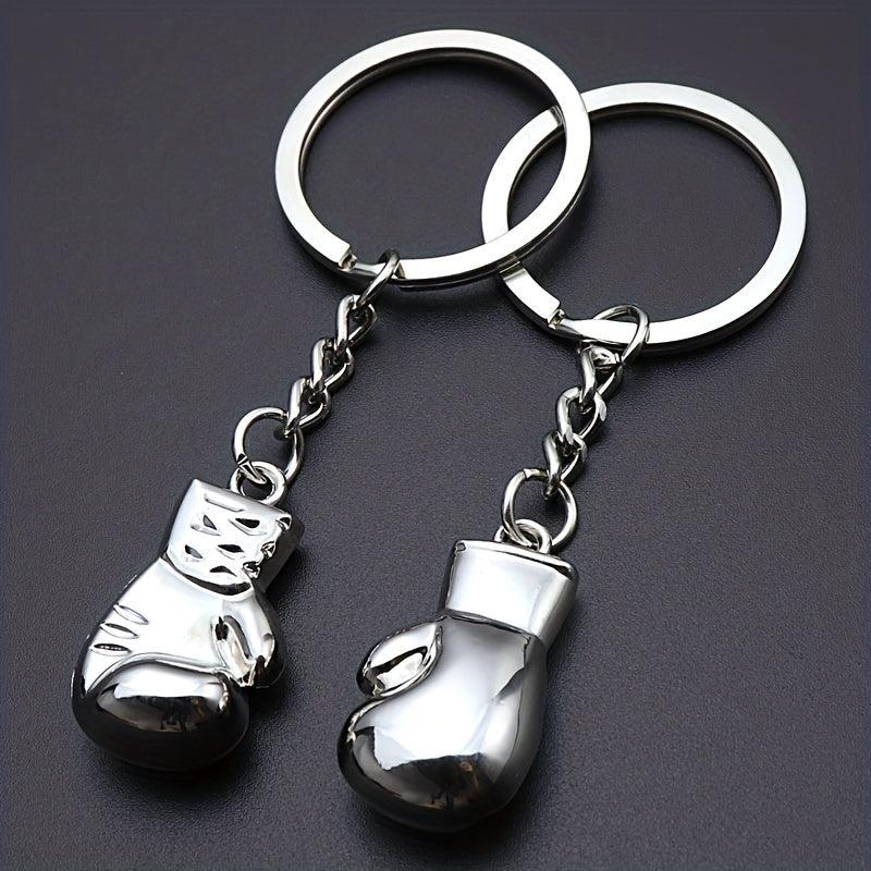 1pc Alloy Boxing Gloves Keychain For Men Gift Ornament