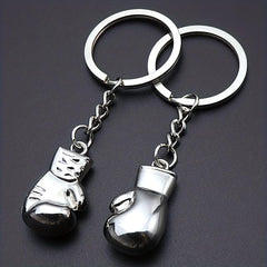1pc Alloy Boxing Gloves Keychain For Men Gift Ornament