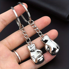 1pc Alloy Boxing Gloves Keychain For Men Gift Ornament