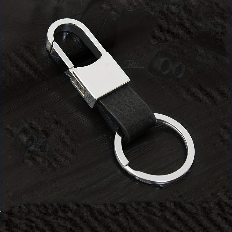 Men's Metal Car Key Ring Creative Leather Key Pendant Keychain