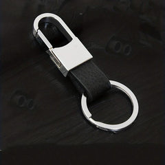 Men's Metal Car Key Ring Creative Leather Key Pendant Keychain
