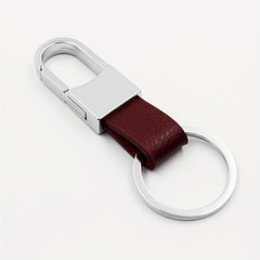 Men's Metal Car Key Ring Creative Leather Key Pendant Keychain