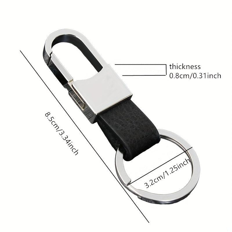 Men's Metal Car Key Ring Creative Leather Key Pendant Keychain