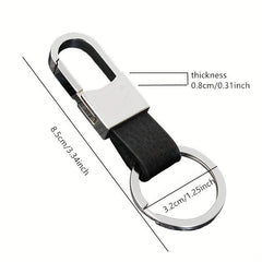 Men's Metal Car Key Ring Creative Leather Key Pendant Keychain
