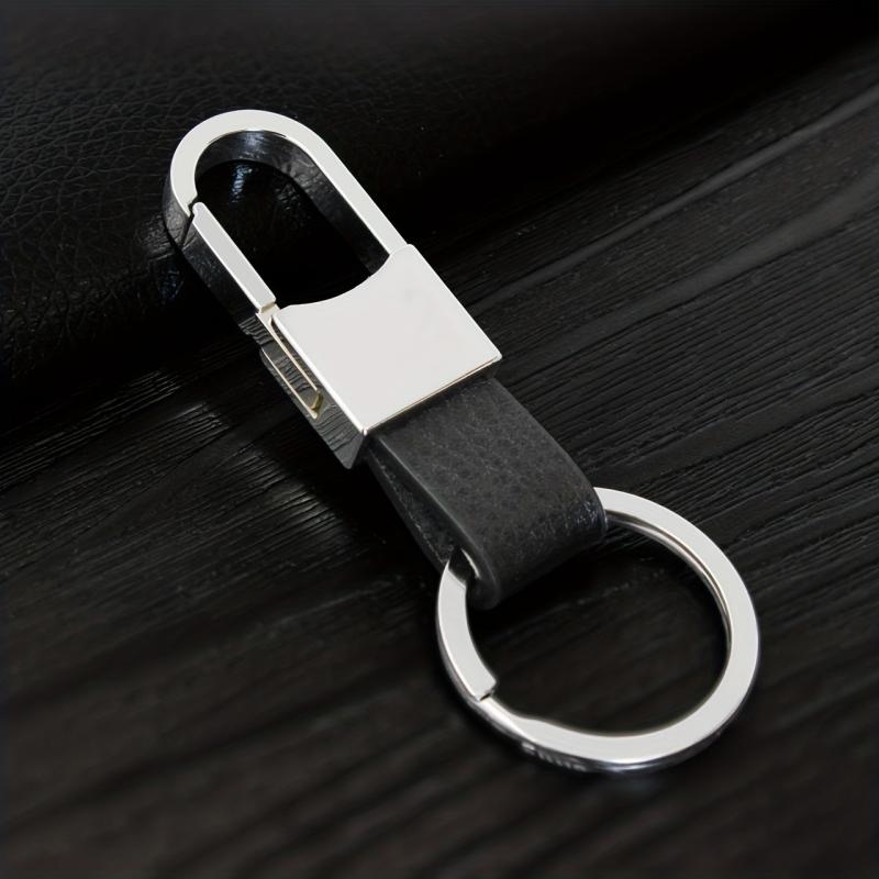 Men's Metal Car Key Ring Creative Leather Key Pendant Keychain
