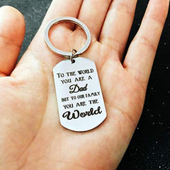 Dad From Son Daughter Stainless Steel Keychain Fathers Gift