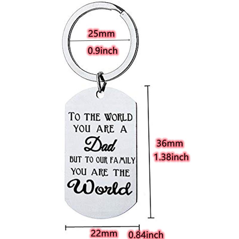 Dad From Son Daughter Stainless Steel Keychain Fathers Gift