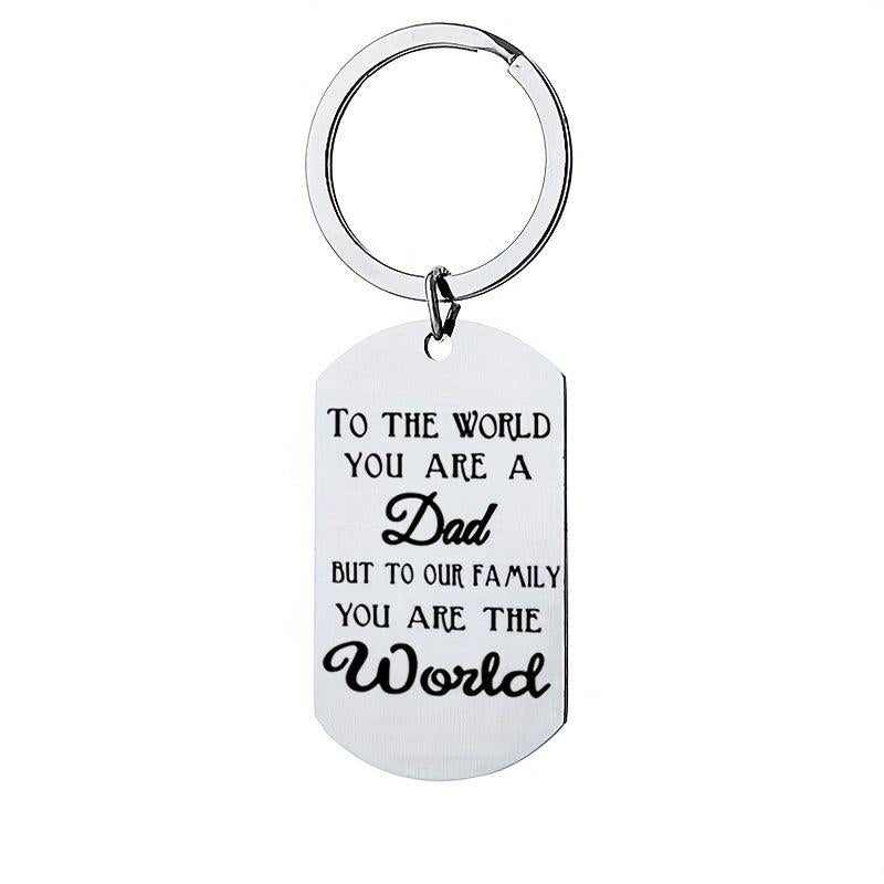 Dad From Son Daughter Stainless Steel Keychain Fathers Gift