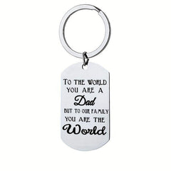 Dad From Son Daughter Stainless Steel Keychain Fathers Gift