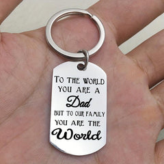Dad From Son Daughter Stainless Steel Keychain Fathers Gift