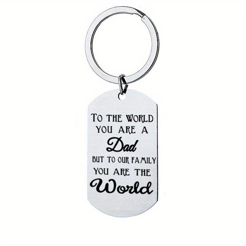 Dad From Son Daughter Stainless Steel Keychain Fathers Gift