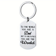 Dad From Son Daughter Stainless Steel Keychain Fathers Gift