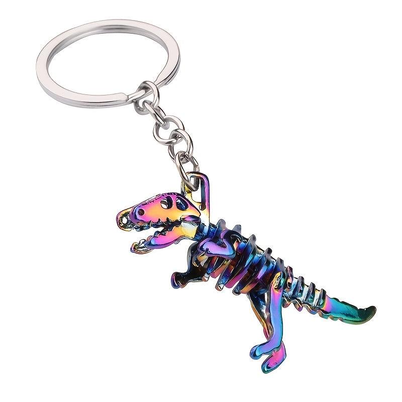 Skull Dino Keychain Metal Dinosaur Key Ring Men