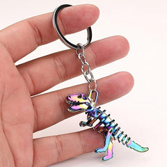 Skull Dino Keychain Metal Dinosaur Key Ring Men