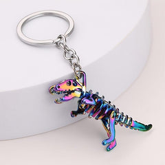 Skull Dino Keychain Metal Dinosaur Key Ring Men