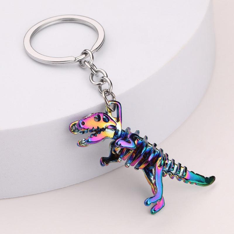 Skull Dino Keychain Metal Dinosaur Key Ring Men