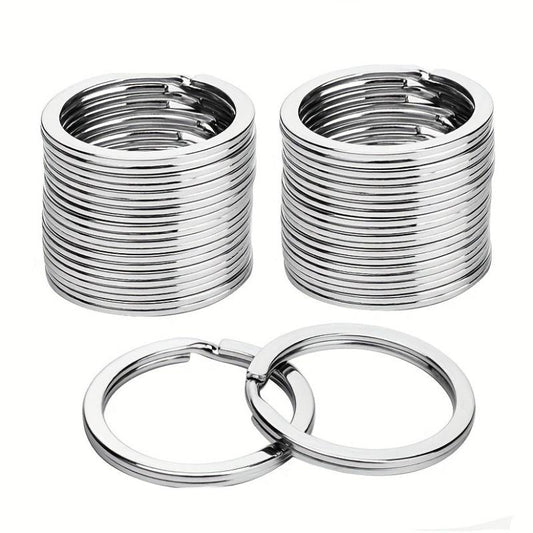 10pcs 304 Stainless Steel Flat Key Ring Separated Key Ring for Home Car Key