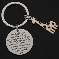 Cartoon Giraffe Keychain Stainless Steel Key Chain Christmas Gift