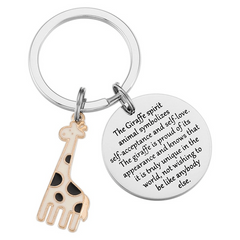 Cartoon Giraffe Keychain Stainless Steel Key Chain Christmas Gift