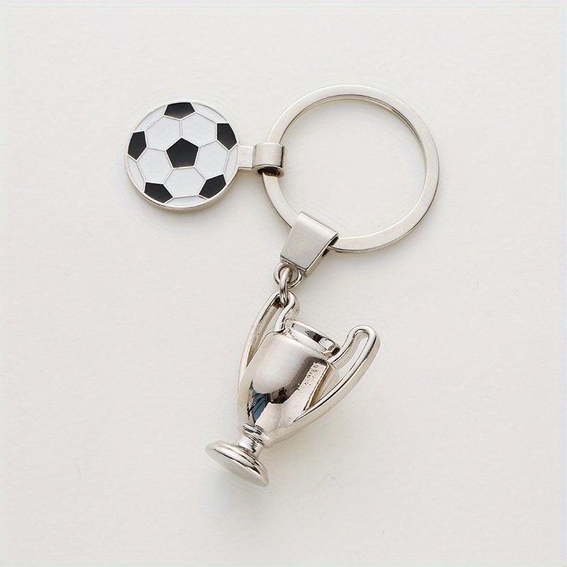 Alloy Football Field Basketball Match Trophy Key Chain Sports Souvenir