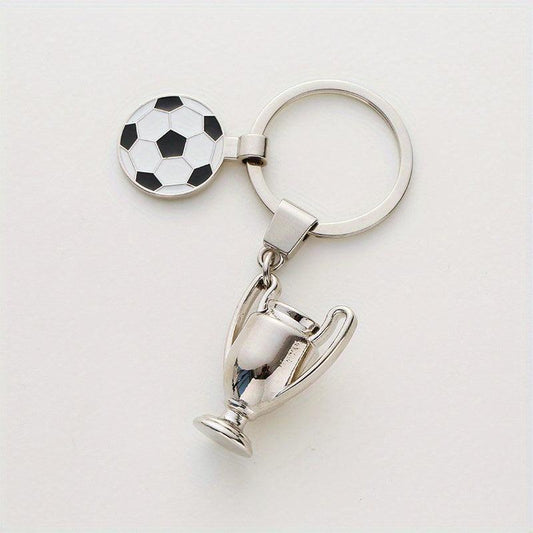Alloy Football Field Basketball Match Trophy Key Chain Sports Souvenir
