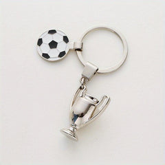 Alloy Football Field Basketball Match Trophy Key Chain Sports Souvenir