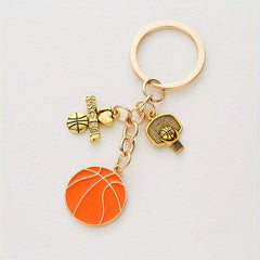 Alloy Football Field Basketball Match Trophy Key Chain Sports Souvenir