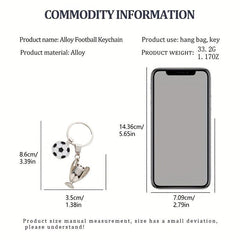 Alloy Football Field Basketball Match Trophy Key Chain Sports Souvenir