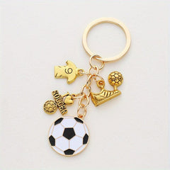 Alloy Football Field Basketball Match Trophy Key Chain Sports Souvenir