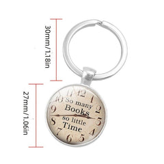 Books vs Time Gemstone Keychain for Friends