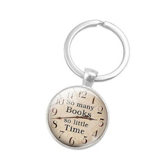 Books vs Time Gemstone Keychain for Friends