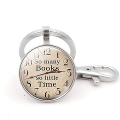 Books vs Time Gemstone Keychain for Friends