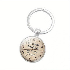 Books vs Time Gemstone Keychain for Friends