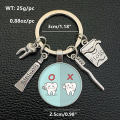 Toothbrush Toothpaste Keychain Tooth Key Ring Key Chain Jewelry Accessory Gift