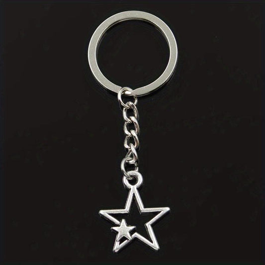 Vintage Star Keychain with Rhinestone Accents