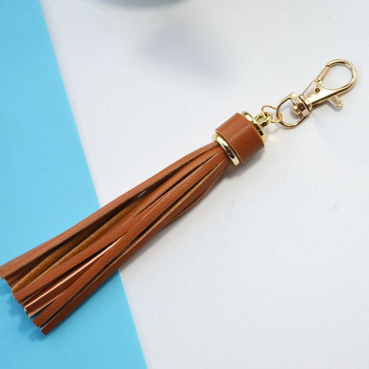 Slim Leather Tassel Keychain Bracelet Bag Pendant Women