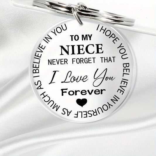 Believe Engraved Keychain for Niece - Graduation Gift - Handbag Accessory
