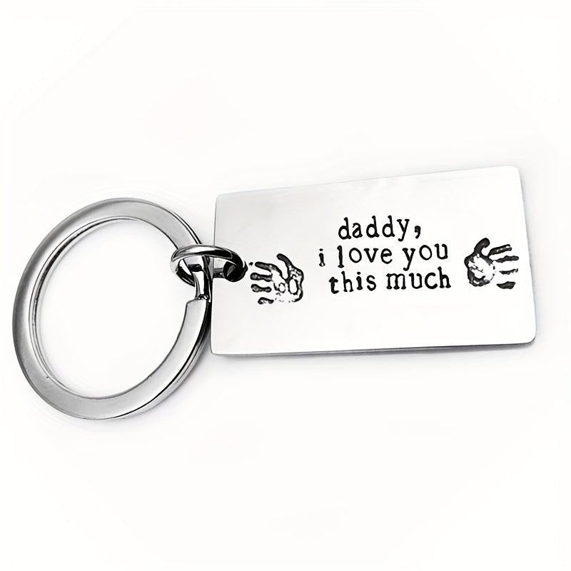 Daddy I Love You This Much Keychain Fathers Necklace